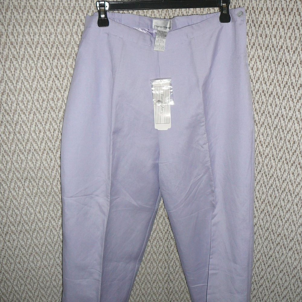 Capri Crop Pants Fully Lined Purple Size L NWT